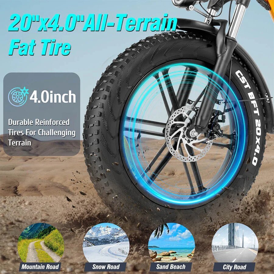 Foldable Electric Bike Ridstar MN-20, 1000W, 48V, 20Ah battery