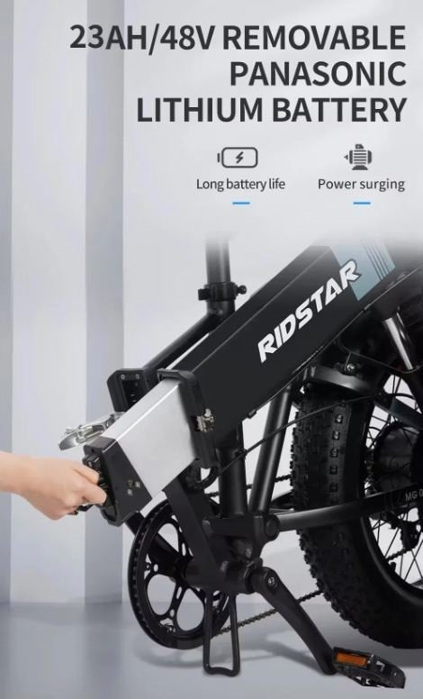 Electric bicycle Ridstar H20PRO, 2000W (2x1000W), 48V, 23Ah, foldable