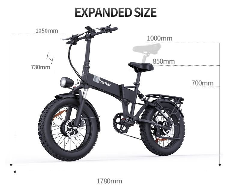 Electric bicycle Ridstar H20PRO, 2000W (2x1000W), 48V, 23Ah, foldable