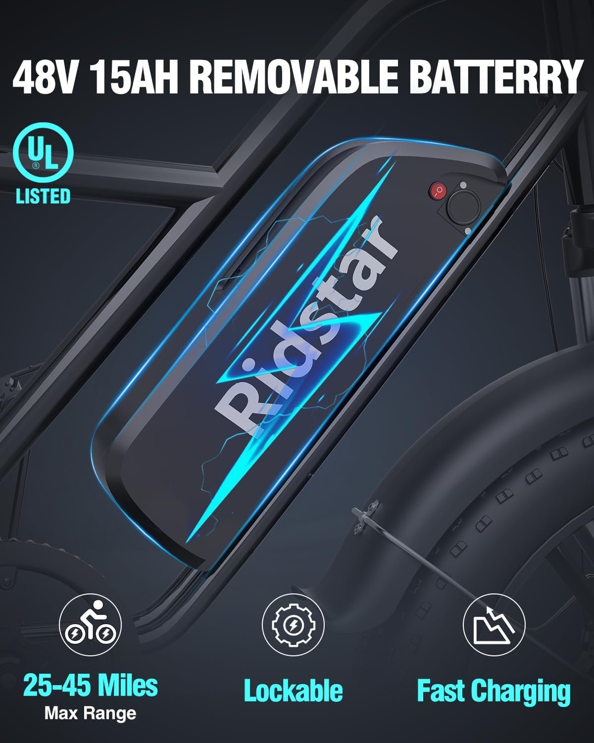 Electric bike Ridstar FM001, 48V, 1000W, 15Ah, 2-Seater