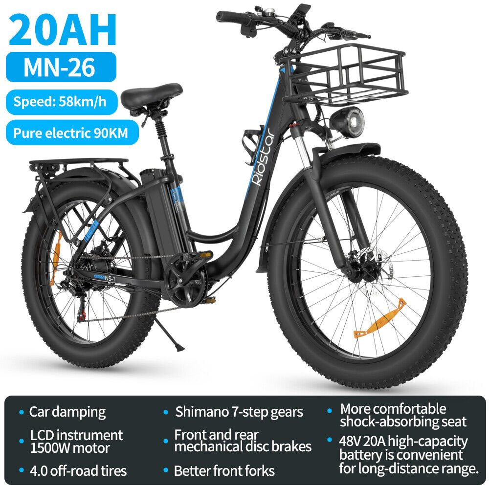Electric Bike Ridstar MN-26, 1500W, 20Ah