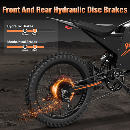 Electric motorcycle Bopzin Q8, 2000W, 60V, 35Ah battery, 25×3.0″ tyres