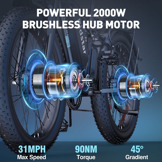 Electric bike Ridstar E26PRO, 2000W (Dual 1000W), 48V, 23Ah battery