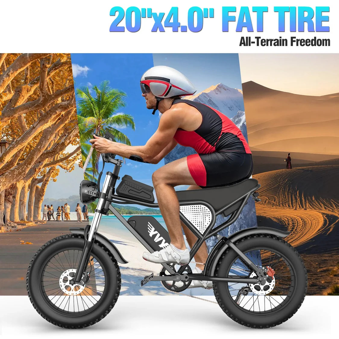 Electric bicycle YVY C20, 1000W, 48V, 20AH, 20×4.0 Fat tires